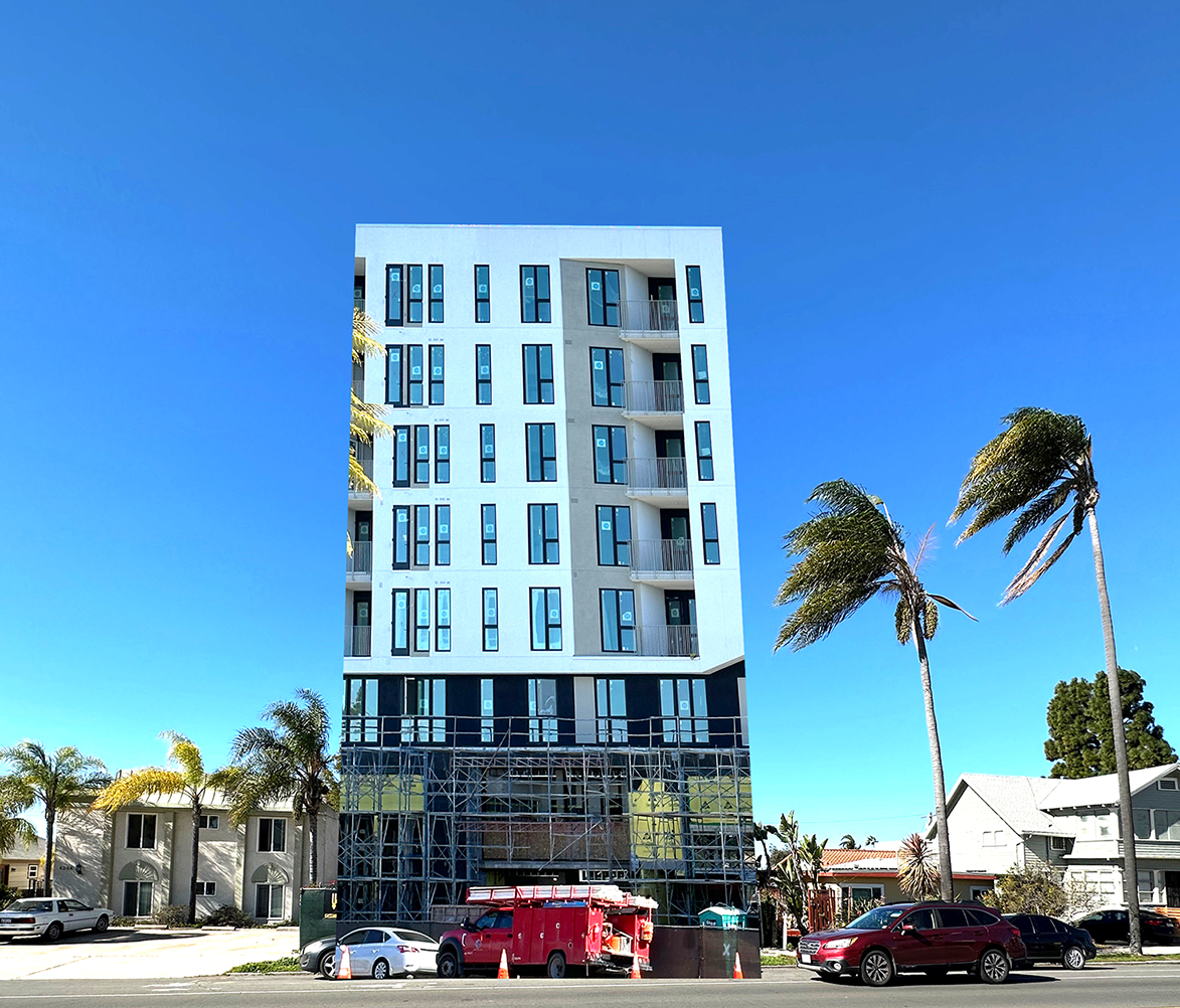 Potential view of an 8-story, 49-unit building